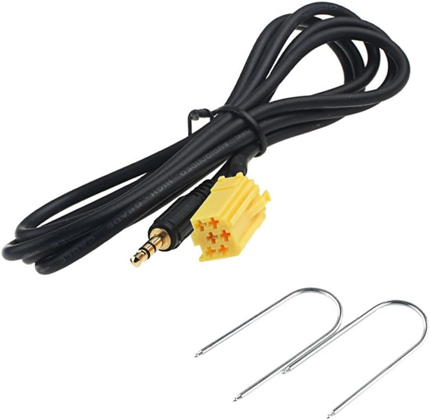 1.5m AUX Cable for Fiat Grande Punto/Alfa Romeo 159 3.5mm Jack Aux IN Gold Plated Input Adapter Lead Cable with 2 Radio Keys for iPhone iPod MP3 Mobile phones
