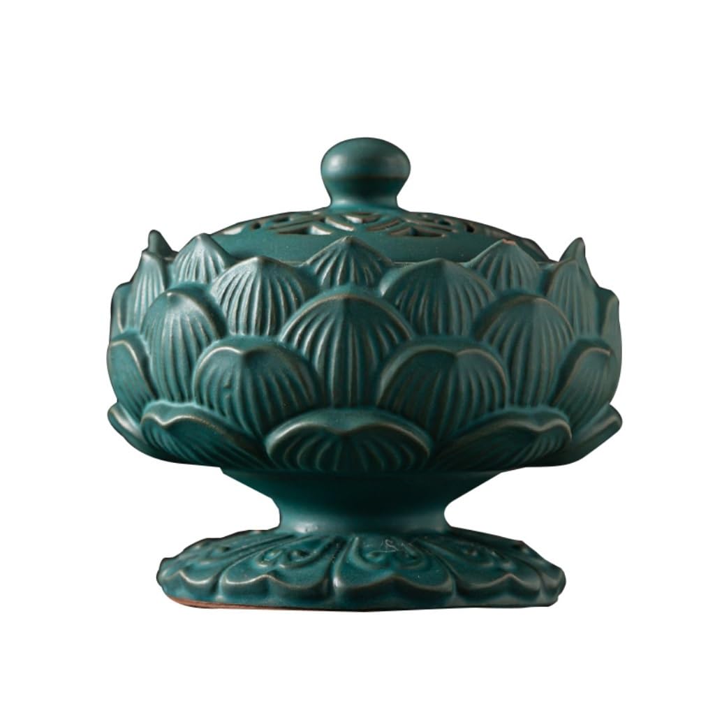 Basxdrfxz A Incense Holder Base Lotus Garwood Romatherapy Furnace Ceramic Plate Incense Indoor Desktop Decoration