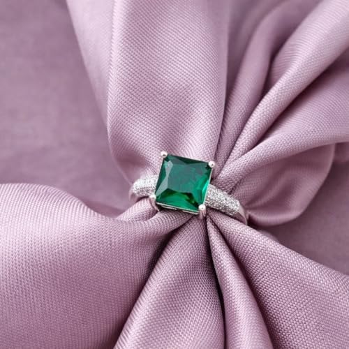 Image of Square Stone Ring for Women & Girls | Alloy Stone | Gemstone Jewelry for Engagement, Wedding, Party | Gift for Anniversary, Birthday & Special Occasions
