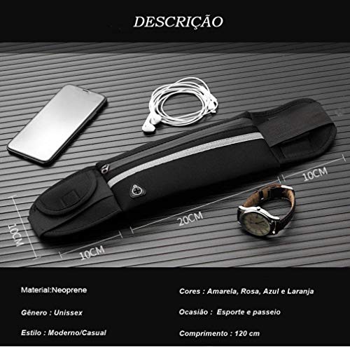 Pochete Esportiva Corrida Porta Celular Garrafa Documento Cinta Fitness Cores (Rosa)