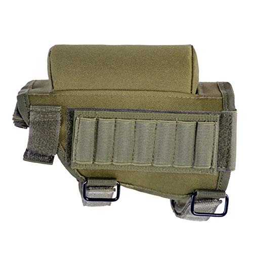 Yookeyo Hunting Nylon Rifle Cheek Rest Riser Pad Ammo Cartridges Holder Carrier Pouch (Green)