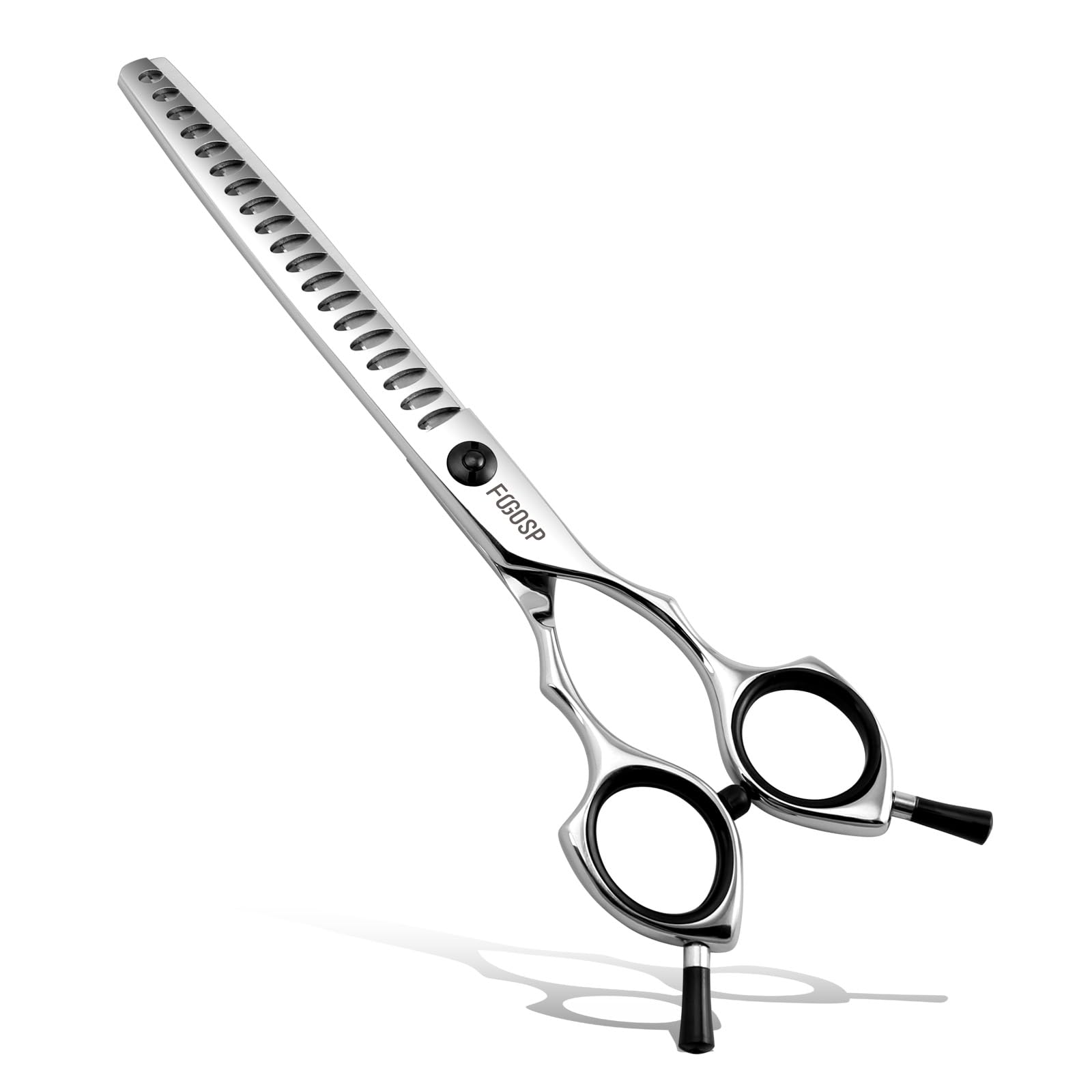 FOGOSP Chunkers Dog Grooming Scissors Professional Thinning Shears for Dogs Trimming 70% Thinning Rate 19 Teeth Symmetric Handle Light Weight for Pet Groomers or Family DIY Use