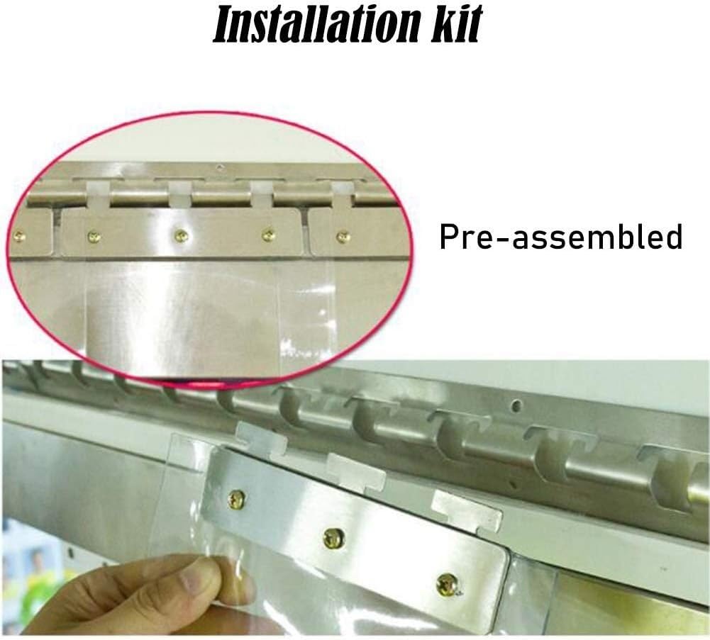 Transparenter PVC-Thermo-Vorhang für Kühlschranktür, mehrere Größen (1,35 x 2 m), energiesparend, hitzebeständig, einfach zu installieren, ideal für den privaten und gewerblichen Gebrauch