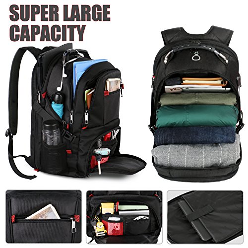 Backpacks for Men, Extra Large Travel Laptop Backpack Gifts for Women Men with USB Charging Port,TSA Friendly Business Computer Bag College High School Bookbags Fit 17 Inch Laptops 45L,Black