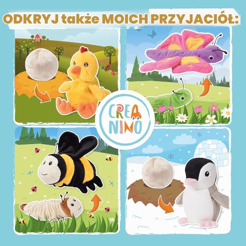 Creanino Pluszak 2 w 1, odwracalny, transformacja i rozwój, motyl, gąsienica, kukiełka ręczna, motyl (Lilly)