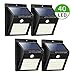Produktbild Solarleuchte für Außen 40 LED Solarlampe Superhelle Solarleuchte Garten mit Bewegungsmelder 3 Modi [1800mAh] Wasserdichte Solarleuchten für Garten,Patio, Gehweg, Auffahrt, Treppen [4 Stück] (weiß)