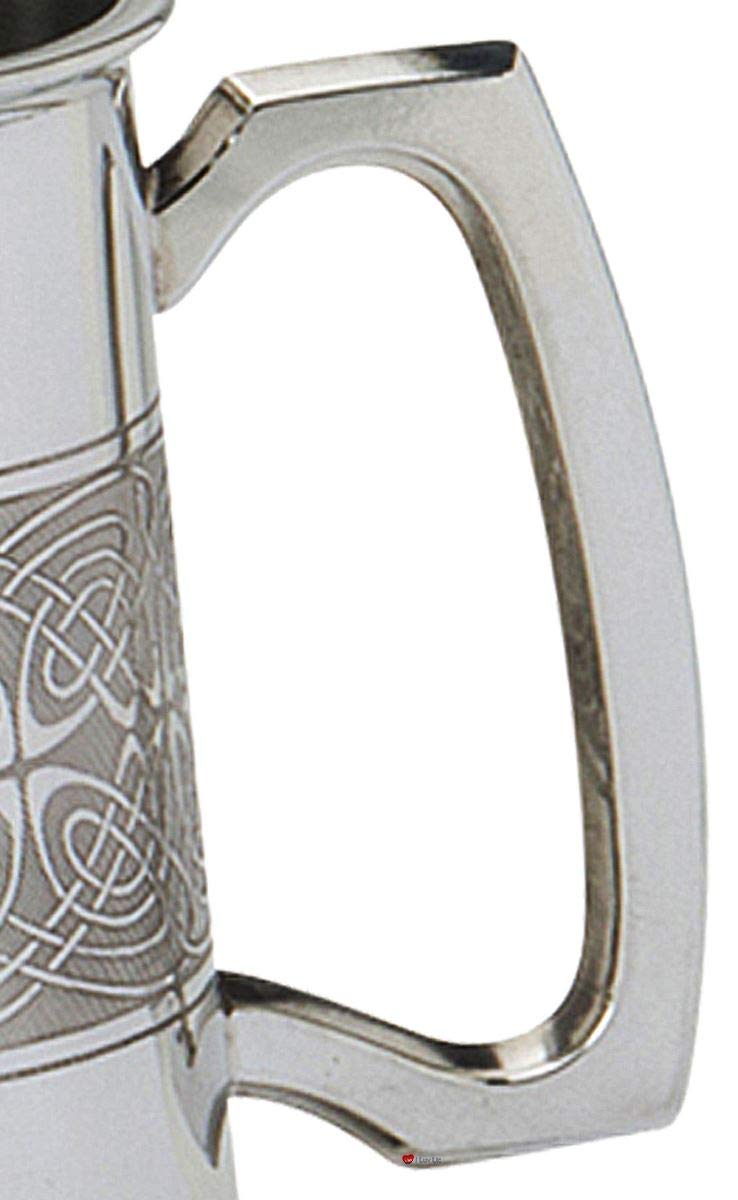 I LUV LTD Pewter Tankard Handmade Embossed Celtic Band Wrap Ornate Handle