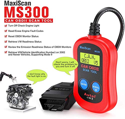 Autel MS300 OBD2 Scanner Code Reader, Turn Off Check Engine Light, Read & Erase Fault Codes, Check Emission Monitor Stat - Additional View