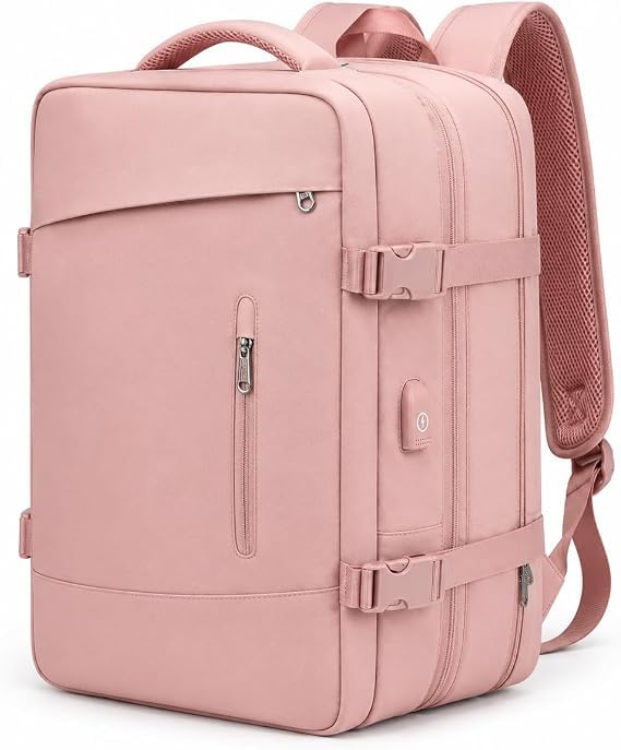Mochila de Viagem Expansível 30L a 45L para Notebook 17,3 (Rosa)