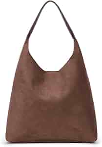 Brown Bag Suede Purse For Women Large Suede Bucket Bag Work Bag Slouchy Shoulder Bag Retro Satchel Handbag Office Tote Bag Slouchy Bag