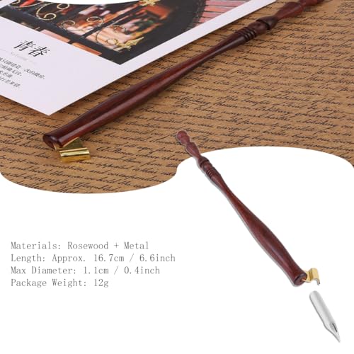 Rosewood English Calligraphy Dip Pen Handle Nib Holder with Removable Metal Flange Lightweight Sturdy Calligraphy Pen calligraphy nibs dip pen holder Calligraphy Pens - Image 4