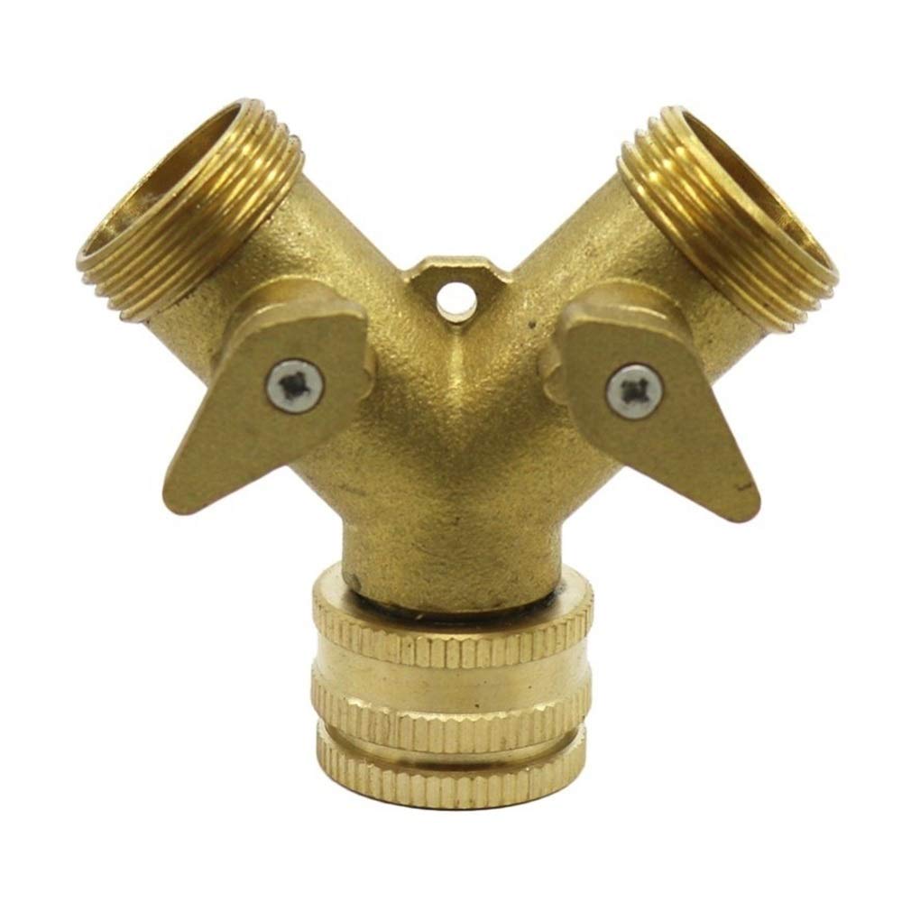 Accesorios para tuberías de riego, Grifo de jardín Bola, 2 vías, fontanería en Y, latón, Rosca Hembra, Divisor Manguera riego
