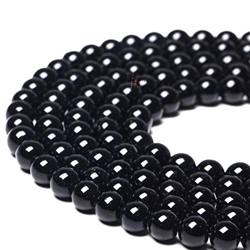 ABC GEMS USAABC GEMS USA ABCGEMS Russian Blackest-Black Jet Stone Beads AKA Lignite Coal (Slightly Harder Than Amber- Formed from Fossilized Wood Over Million of Years) Healing Energy Smooth Round 8mm