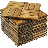 Suelo o tarima para exterior. Pack de 10 baldosas. Fabricado en madera de teca de alta calidad.