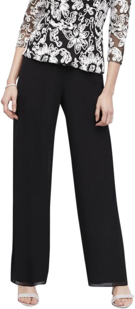 Alex Evenings Womens Straight Leg Dress Pant for Mother of The Bride, Elegant Party Outfit (Petite and Regular Sizes)