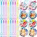 JOYIN 32 Pcs Valentines Dy Gift Cards with Mini Bubble Maker Wands for Kids Valentine Party Favor Toys, Valentine's Classroom Exchange