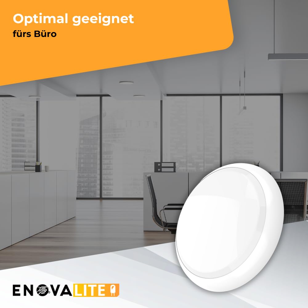 LED Notleuchte mit Akku 8h Notbetrieb oder Dauerbetrieb, Fluchtwegleuchte mit Testfunktion für Flur, Treppenhaus - IP65 Notbeleuchtung Stromausfall - mit Fernbedienung für TEST