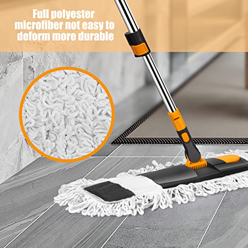 Gadhra Dust Mop For Floor Cleaning, Microfiber Dry And Wet Flat Mops With 2 Washable Pads, Extendable Adjustable Long Handle, Floor Mop For Hardwood Laminate, Tile, Marble Floor #TOP2