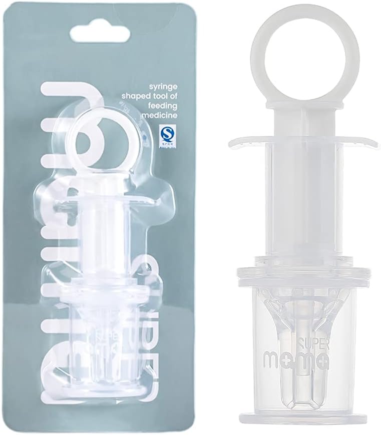 SuperMama Baby Medicine Feeder Dispenser, Silicone Baby Oral Feeding Syringe, Toddler Dropper Feeder with Nipple Pacifier for Feeding Medicine/Water/ Juice Suitable for Infants Newborns 40 ml