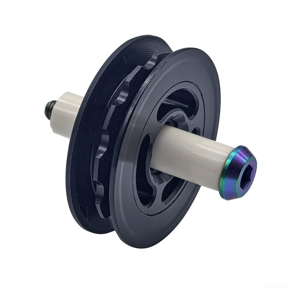 Bike Chain Tensioner for Brompton 10mm Nylon Pulley 12T Guide Wheel TC4 Alloy Bolt Porcelain Sleeve Rear Derailleur Upgrade Kit, Black