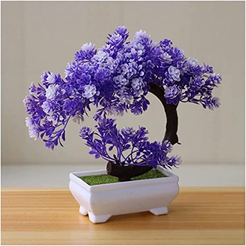 Realistic Flower Artificial Bonsai Tree Fake Plantspotted Tree Artificial Cedar Bonsai Tree Decoration Fake Bonsai Fake Tree Realistic Fake Bonsai Fake Tree Realistic Flower ( Color : Purple ) #TOP4