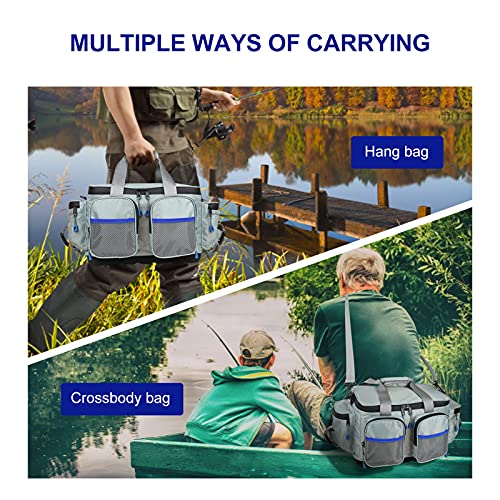 Obemisk Tackle Bag, Water-Resistant Fishing Storage Bag With Non-Slip Base And Padded Shoulder Strap, Large Outdoor Fishing Bag Suitable For 3600 3700 Tackle Box #TOP5