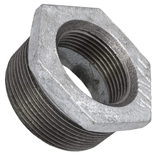 AERZETIX - C64938 - Reducción Macho/Hembra 2''x1 1/4' Galvanizado en Hierro Fundido - Racor Tubo Roscado con Tope Interior para Atornillar - Fontanería-Calefacción Instalación Agua Alimentación