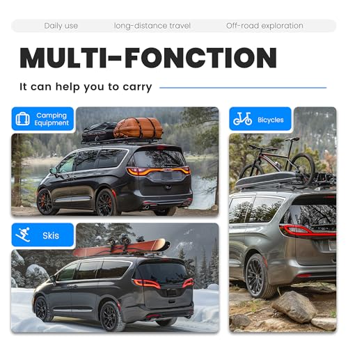HECASA Roof Rack Side Rail & Cross Bar Compatible with 2017-2024 Chrysler Voyager/Pacifica Replacement for 82214552 Crossbar Rails for Luggage, Kayaks Rooftop Cargo Carrier Plastic Aluminium Black by HECASA - Image 4