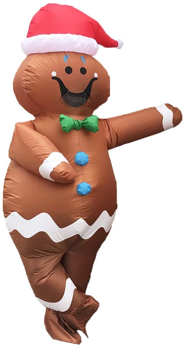 Opblaasbaar Kerstkostuum, Opblaasbaar Kerstkostuum Grappig Opblaasbaar Kerstfeestpoppak voor 150-190cm Volwassen Cosplay (Boomtak sneeuwpop