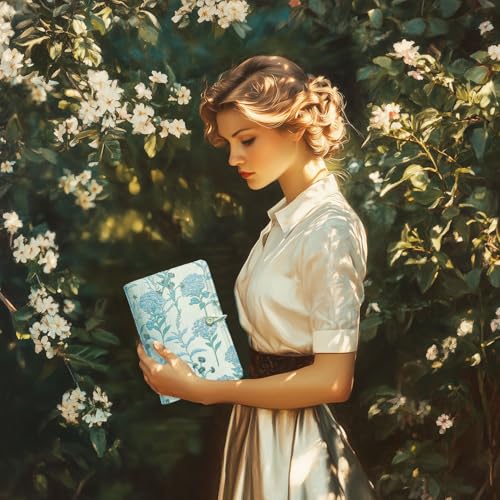 ipoul Diário para mulheres, diário recarregável com bordado de flores, fichário A5, 6 anéis, fichári