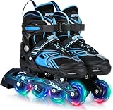 TOMSHOO Patins à roulettes en Ligne avec 4 Tailles Réglables, Roues LED, Plusieurs Options de Taille, Rollers en Ligne pour Enfants, Garçons et Filles, Adolescents