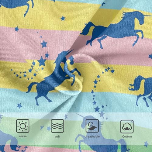 Joisal Toddler Underwear Floral 2t Cotton Little Girl Panties Durable Kids Undies Briefs Dark Blue Unicorn Pastel Stripes3