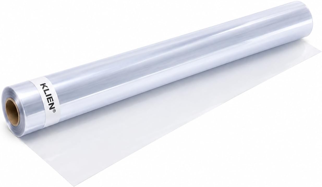 KLIENยฎ 24" ร 10M, Transparent PVC Shrink Film Roll | Heat Shrink Wrap for Packaging Products, Gift Boxes & Industrial Items | Crystal Clear Packaging Film | Pack of 1