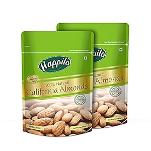 Happilo 100% Natural Premium Dried California Almonds 200g (Pack of 2) | Premium Badam Giri | High in Fiber & Boost…