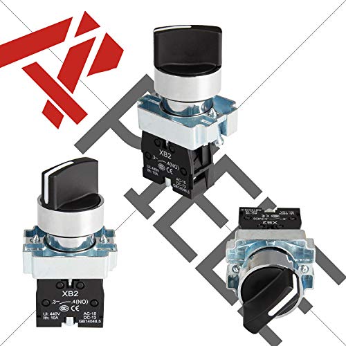 Apiele (Pack Of 2)22Mm 2 Position Selector Switch Maintained 1No Xb2-10X/21 (2 Position Maintained) #TOP2