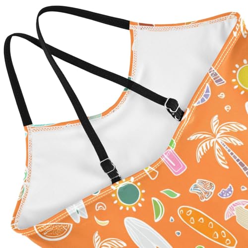 Tropical Palm Girls One Piece Swimsuit Beach Swimwear 208619764