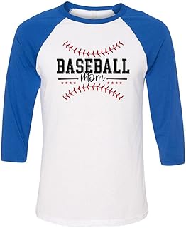 Vintage Baseball Mom Three-Quarter Raglan Sleeve Baseball Shirt Unisex Small White/Royal