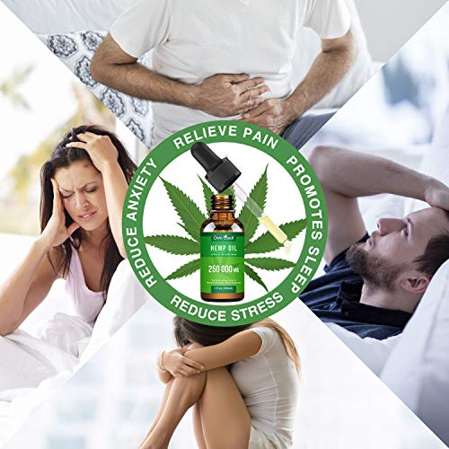 Organic Hemp Seed Oil Drops Extract 250000MG for Pain Relief Natural Hemp Seed Oil Rich in Omеga 3, 6, 9 Helps with Stress Relief Sleep, Skin Care& Hair Growth.Vegan Friendly - Image 6
