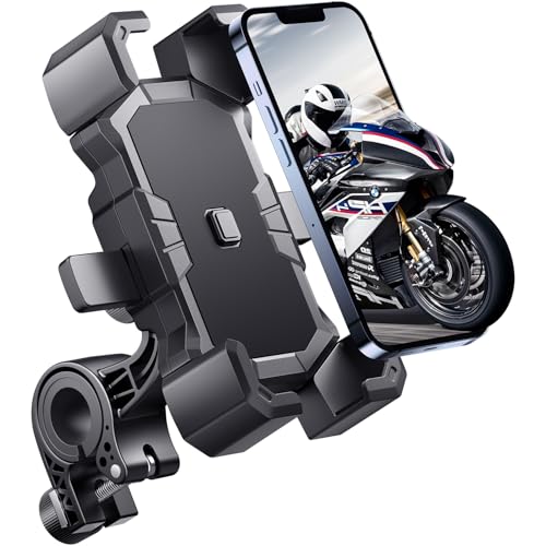 Delobon Bike Phone Holder Handlebar,Motorcycle Phone Mount,ATV Cell Phone Clamp,Scooter Phone Clip...