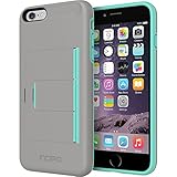 iPhone 6S Plus Case, Incipio STOWAWAY [Kickstand][Credit Card] Wallet Cover fits iPhone 6 Plus, iPhone 6S Plus-Dark Gray/Teal