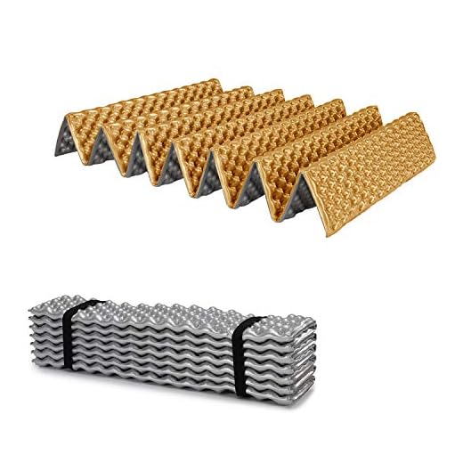 PELLIOT Ultralight Foam Mattress Camping Foam Sleeping Pad Waterproof Soft Mat Adults Picnic Yoga Mats Children's Crawling Mats Suitable for Indoor and Outdoor (Champagne)
