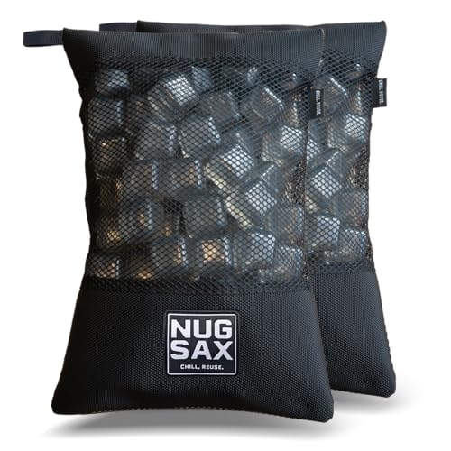 NUGSAX The Duo (2 Pack) Reusable Ice Cubes and Ice Packs for Coolers Lunch Bags and Sporting Events | Reusable Freezer Cold Bags