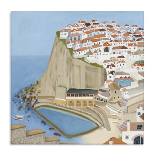 Stupell Industries Portugal Sea Port Coastal, 24 x 24 Inch Canvas Wall Art
