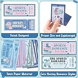 Laffact Valentine's Day Hockey Bookmarks - 120Pcs Cute Heart Ticket Book Club Reading Tracker Bookmarks, Hockey Romance Design Page Marker, Readers Rewards Bookish Gifts for Book Lover Romance Reader