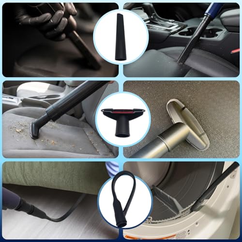 Image of Vacuum Attachments & Brushes for Shop-Vac with Hose Adapter - Vacuum Attachments Compatible with Shop-Vac Hose 2-1 /2'' & 1-1 /4'' - Horse Hair Dust Brush, Upholstery Tool, Crevice Tool and More