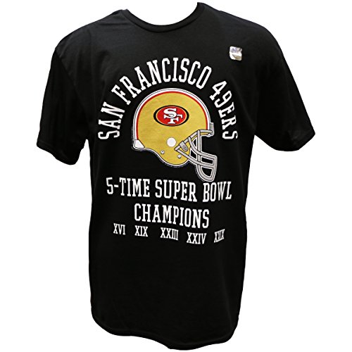 NFL San Francisco 49Ers 5 Time Super Bowl Champ T-Shirt, Black, Medium
