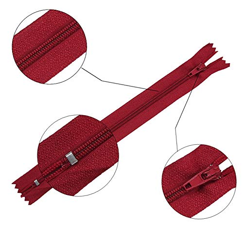 Lote De 10 Cremalleras De Nailon Coloridas De 20 Cm De Longitud, Para