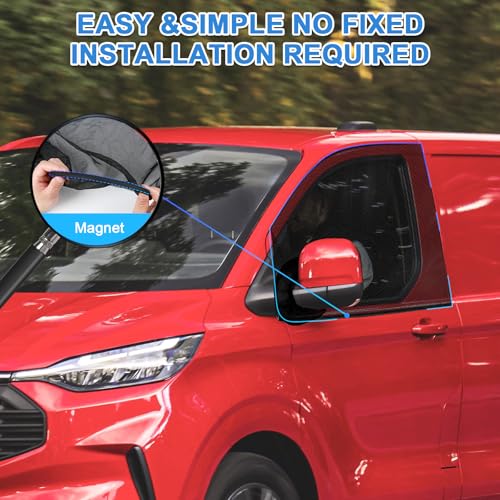 Magnetische Seitenfenster Insektenschutznetze Ersatz für Ford Transit Custom 2012-2026, Insektenschutzgitter Vordertür (Paar), Hält Insekten Fern Magnetisches Insektenschutzgitter