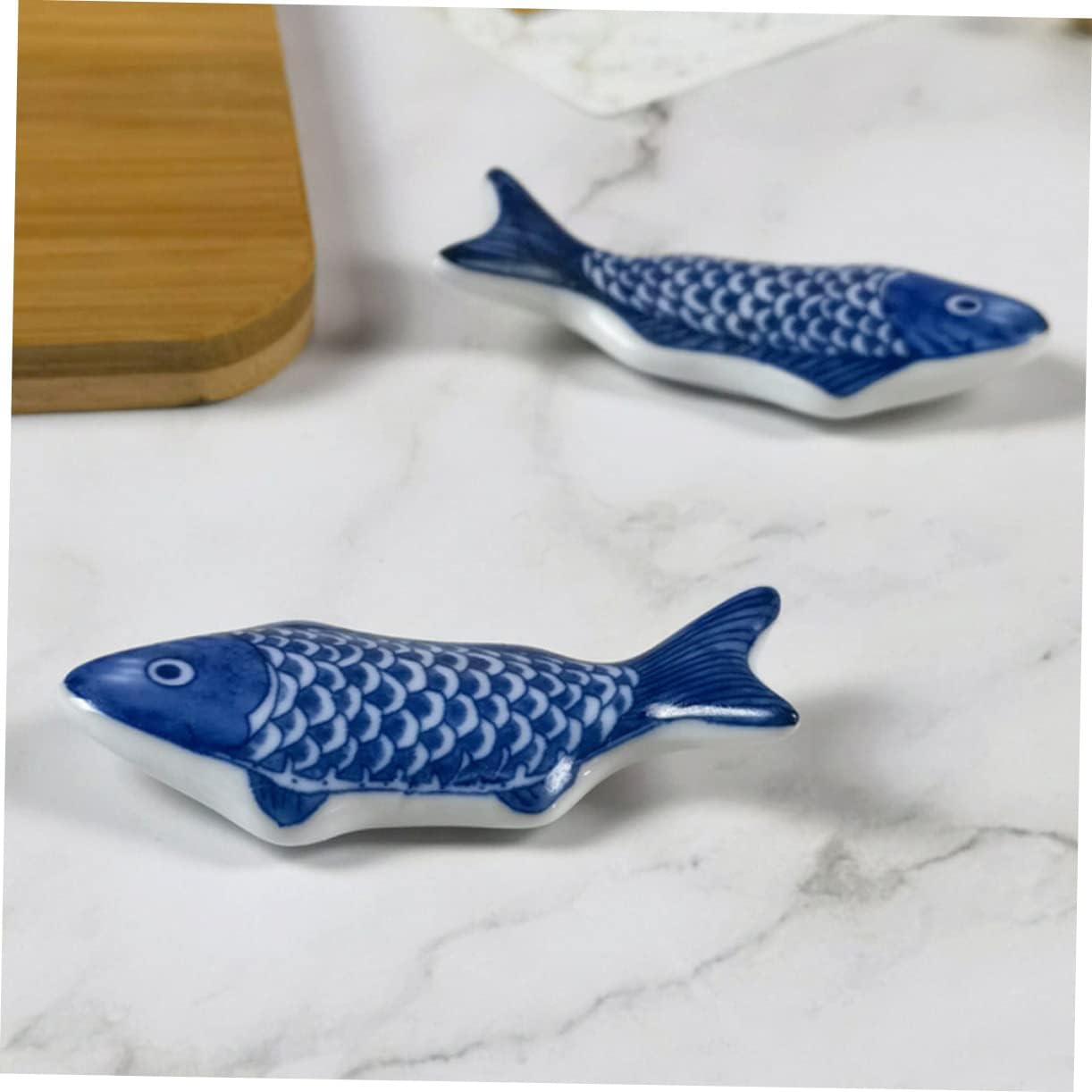 PRETYZOOM 2pcs Creative Chopstick Rests Ceramic Fish Shape Chopstick Holders Easy Clean Store for Dinner