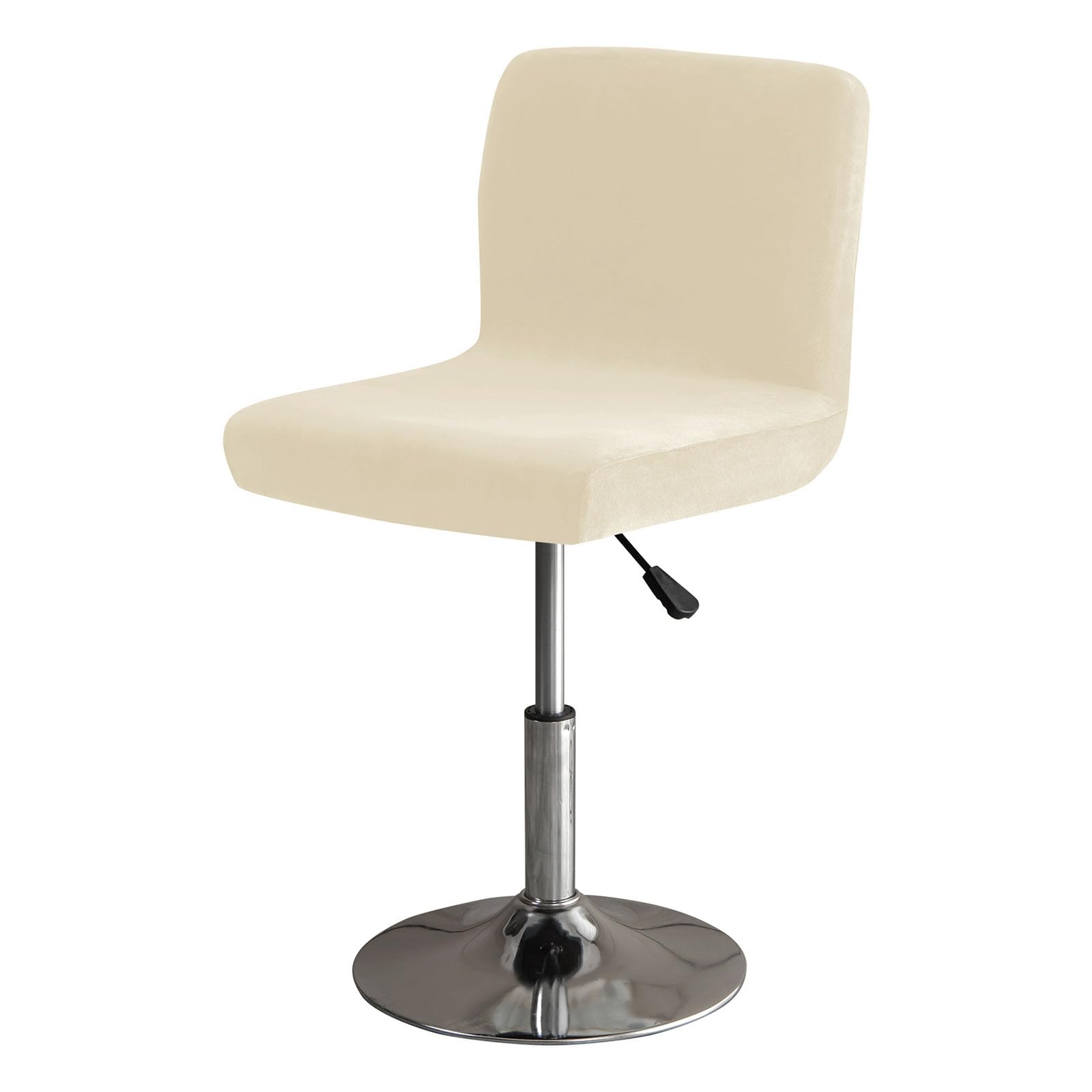 GUYIRT Soft Stretch Bar Stool Covers with Back, Velvet Slipcovers for Bar Stools Dustproof Protector for Short Back Pub Chairs-Beige 1-Set of 4